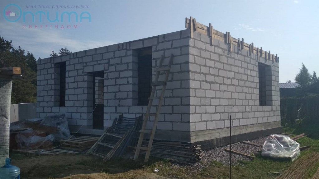 Строительство двухэтажного газобетонного дома в Решетниково.